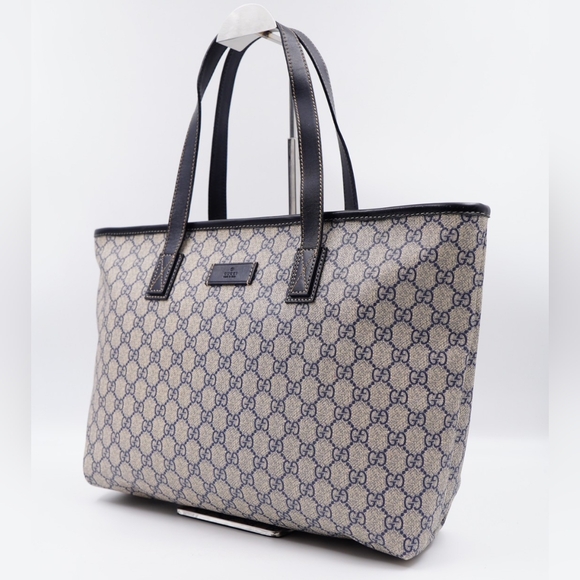 AW41❤️ GUCCI GG Supreme Monogram Zippered Shopping Tote - Picture 3 of 14